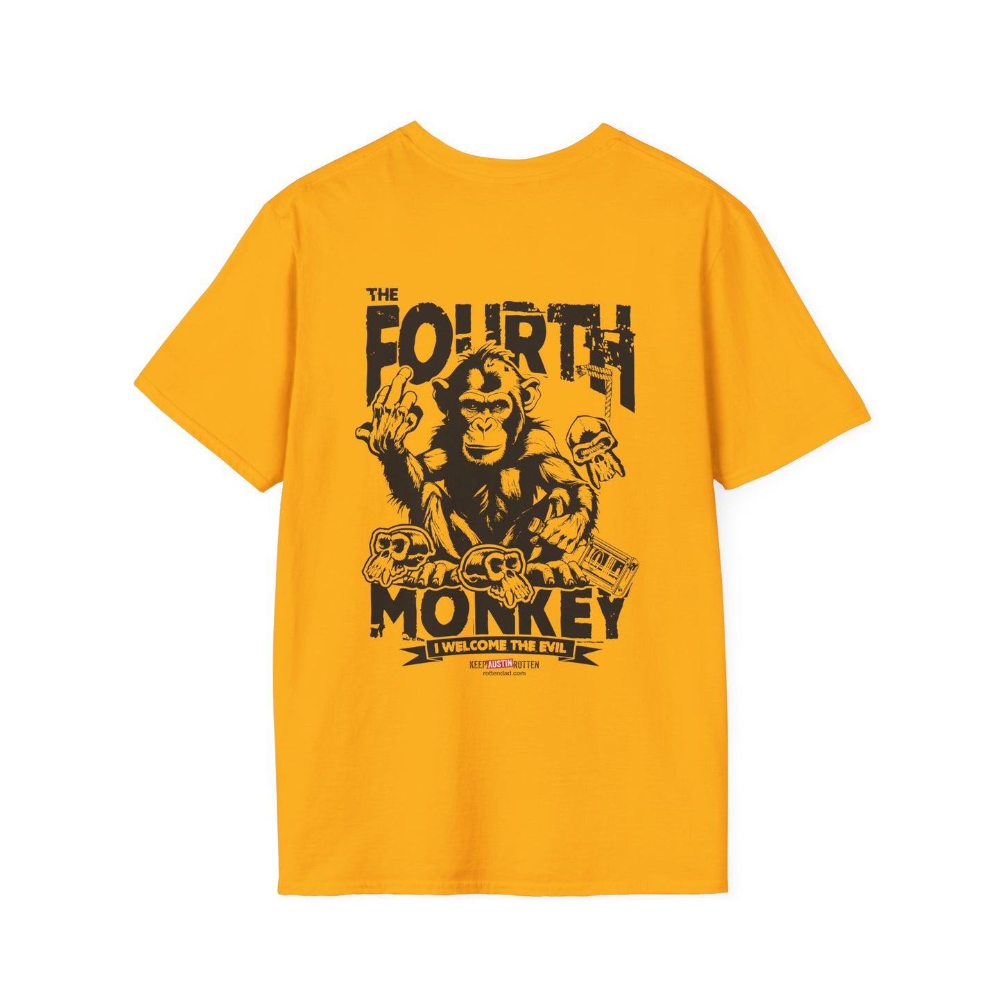 The 4th Monkey - Austin Edition - Front & Back Print - T-Shirt