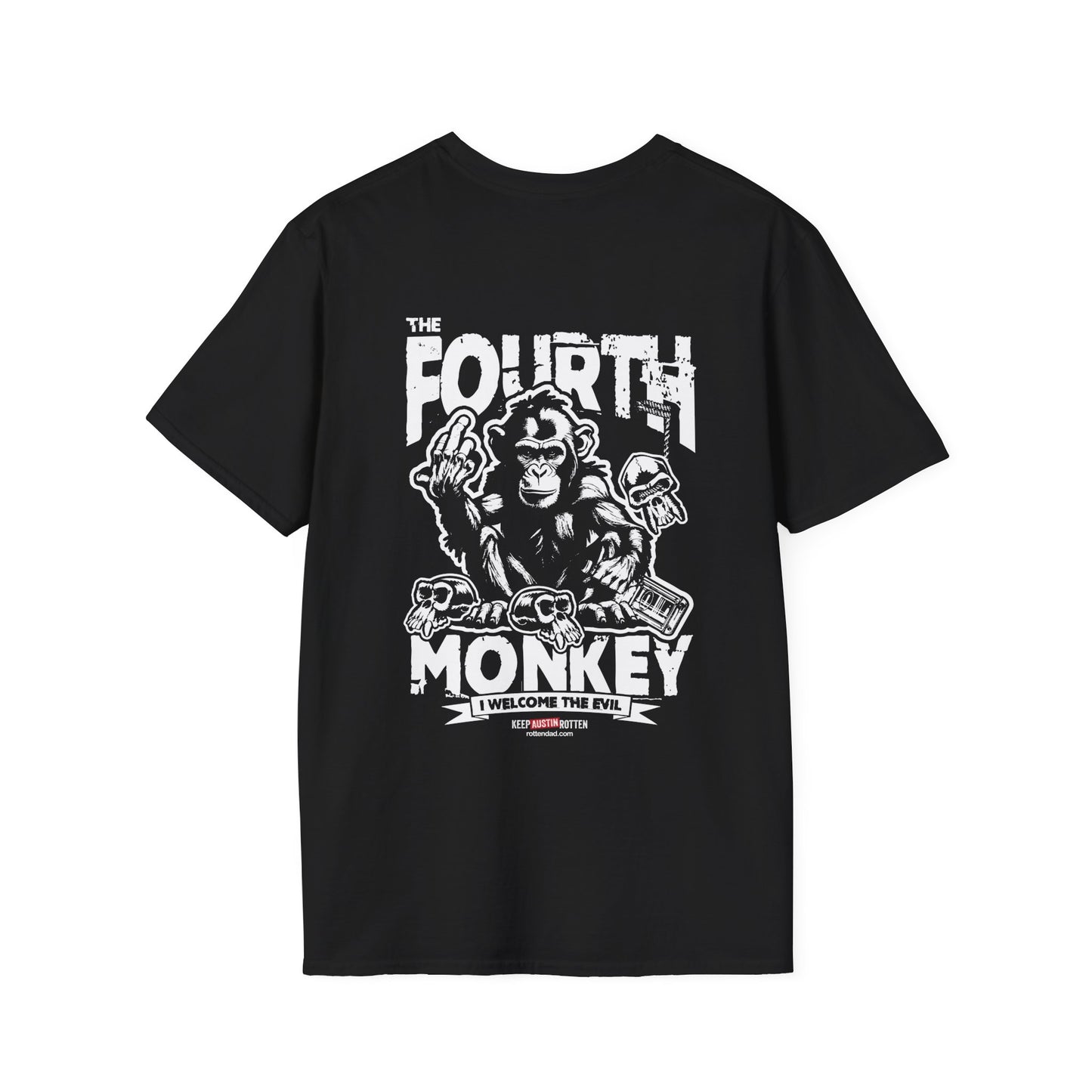 The 4th Monkey - Austin Edition - Front & Back Print - T-Shirt