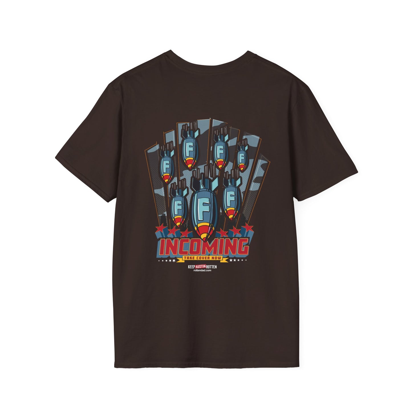 F-Bomb Incoming - Austin Edition - Front & Back Printed T-Shirt