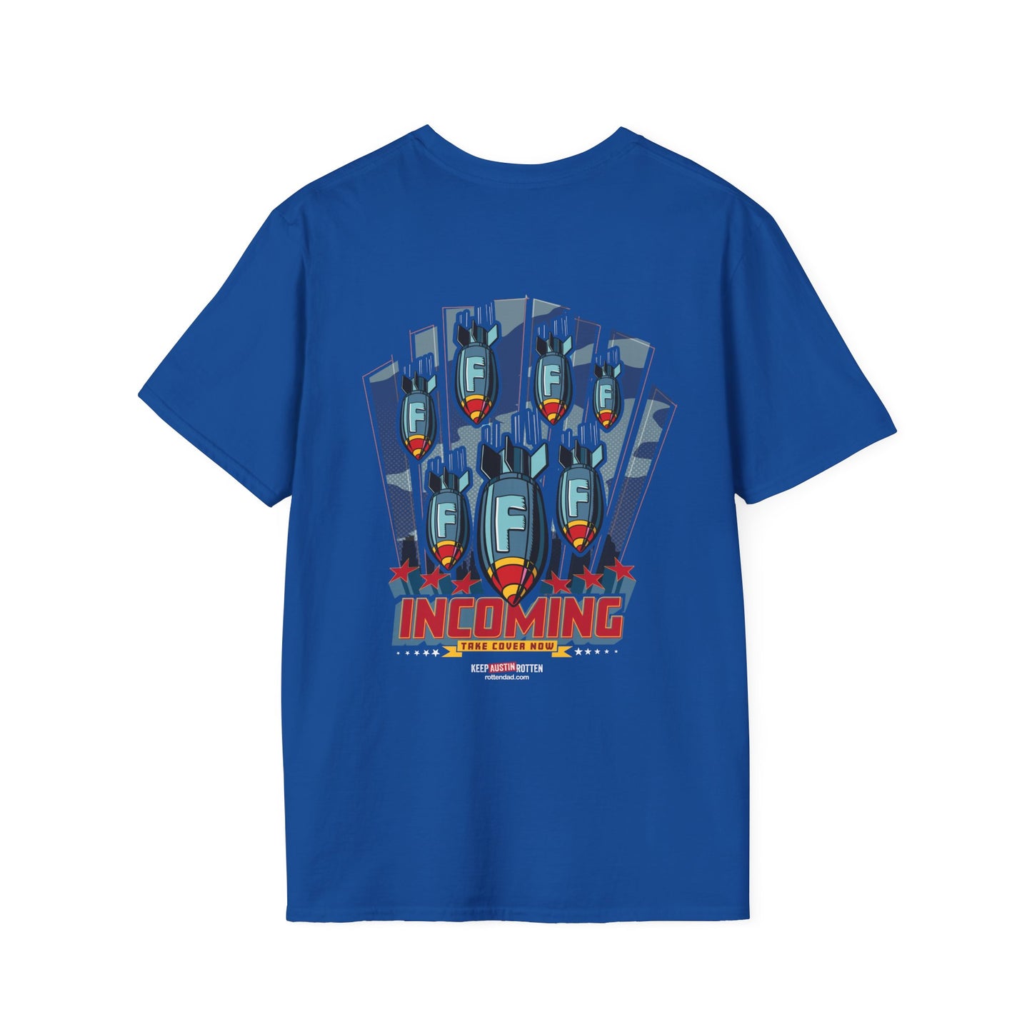 F-Bomb Incoming - Austin Edition - Front & Back Printed T-Shirt