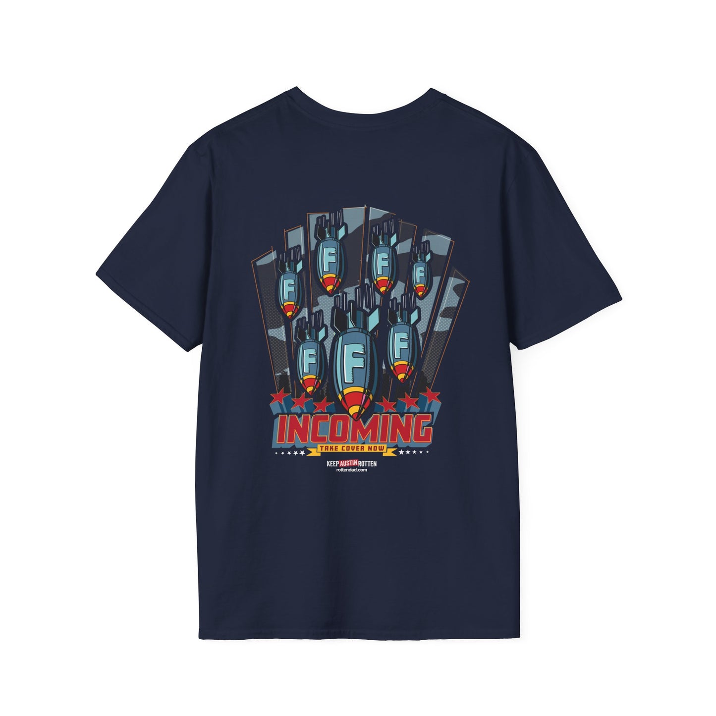 F-Bomb Incoming - Austin Edition - Front & Back Printed T-Shirt