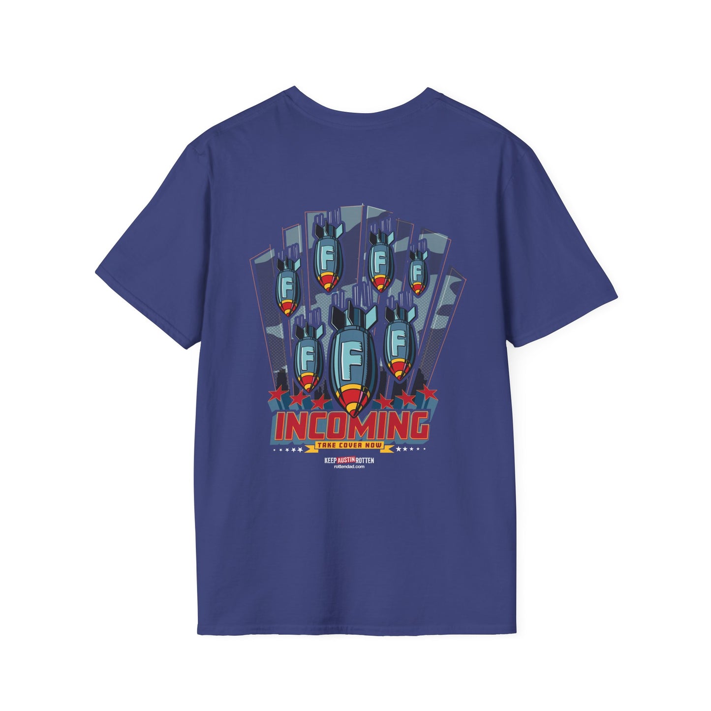 F-Bomb Incoming - Austin Edition - Front & Back Printed T-Shirt