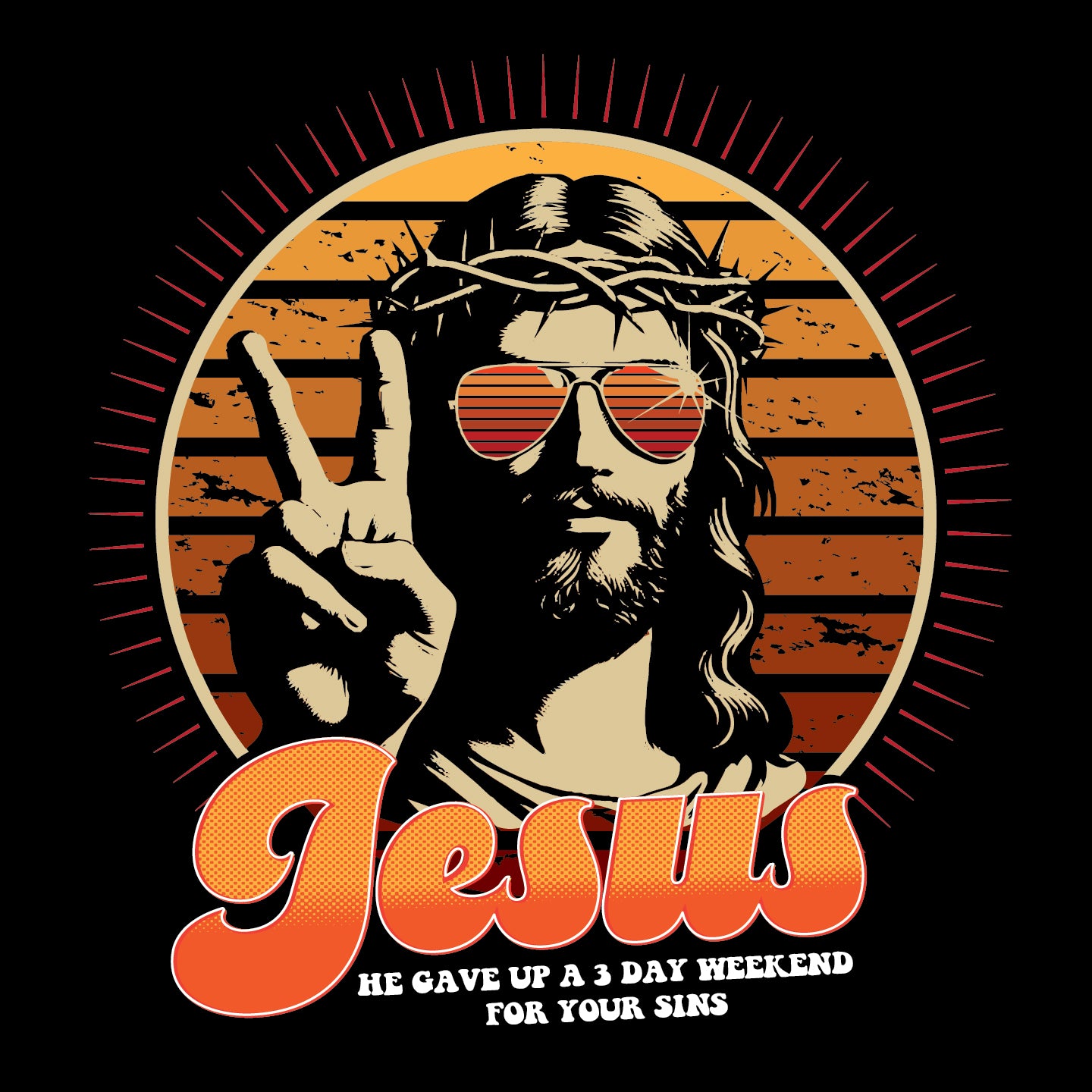 Jesus - 3 day weekend (Pre-distressed) - T-Shirt