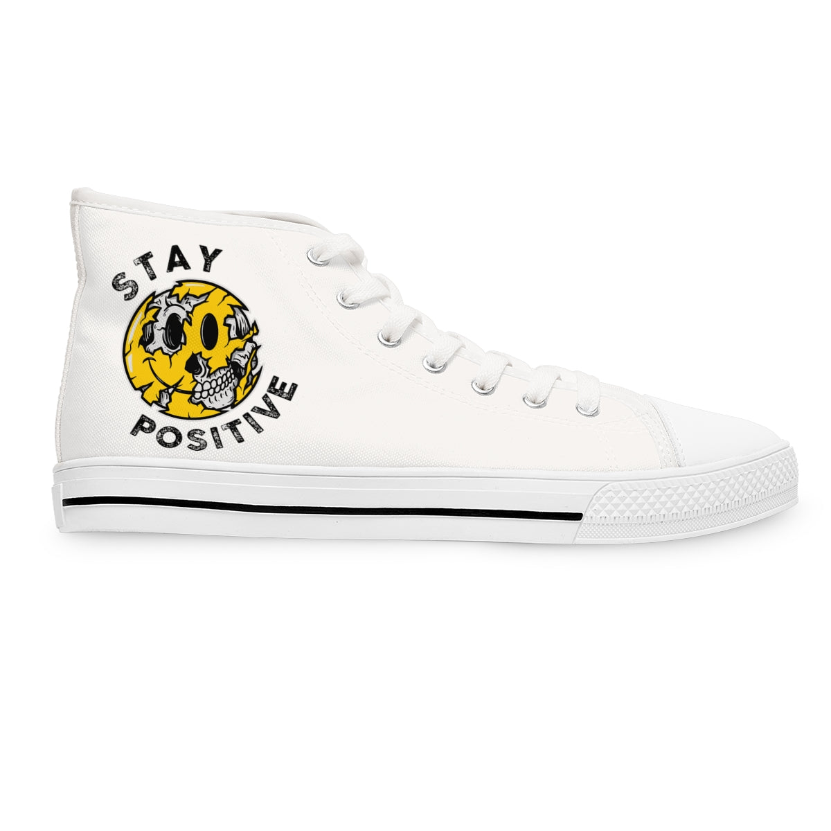 Stay Positive [White] - Women's High Top Sneakers