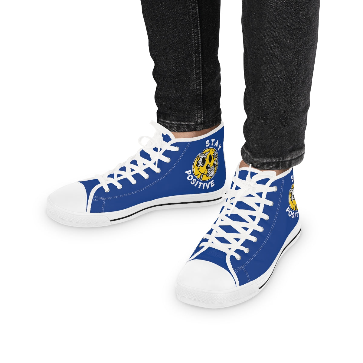 Stay Positive [Blue] - Men's High Top Sneakers