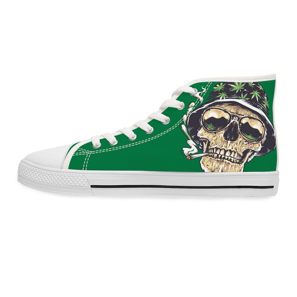 Sweet Leaf [Green] - Women's High Top Sneakers