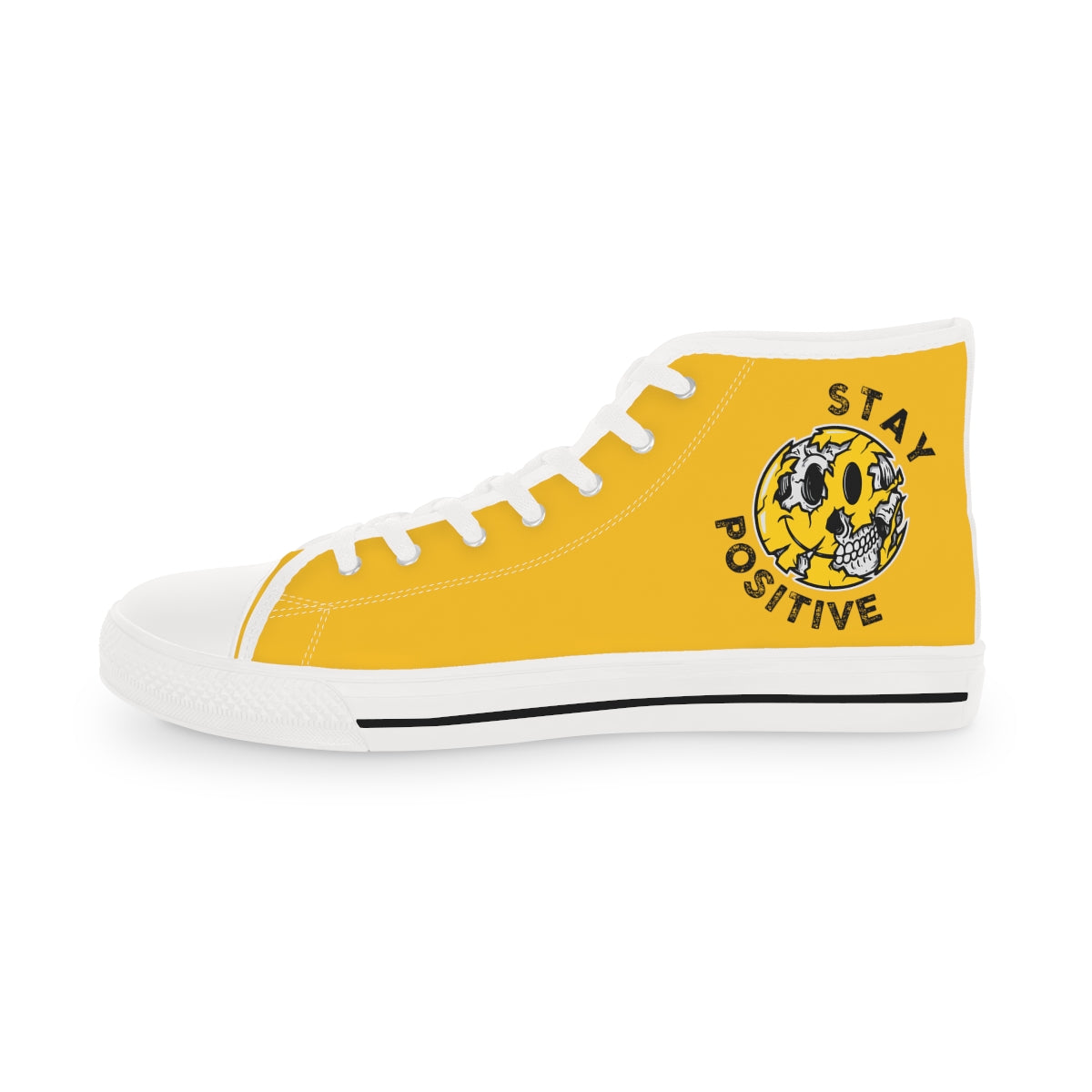 Stay Positive [Yellow] - Men's High Top Sneakers
