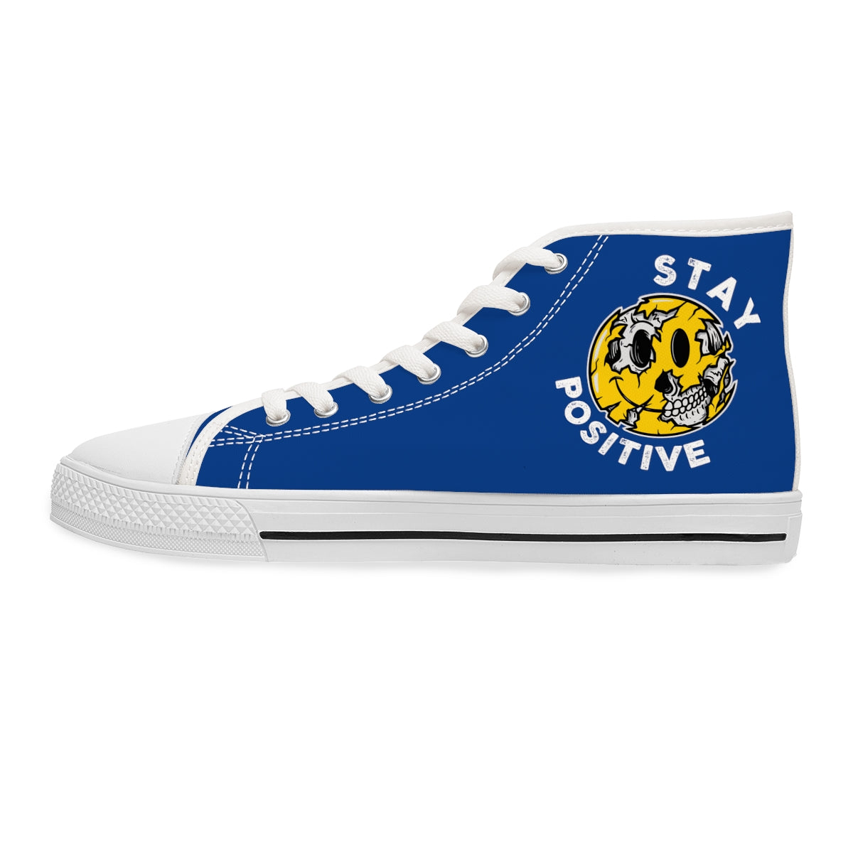 Stay Positive [Blue] - Women's High Top Sneakers