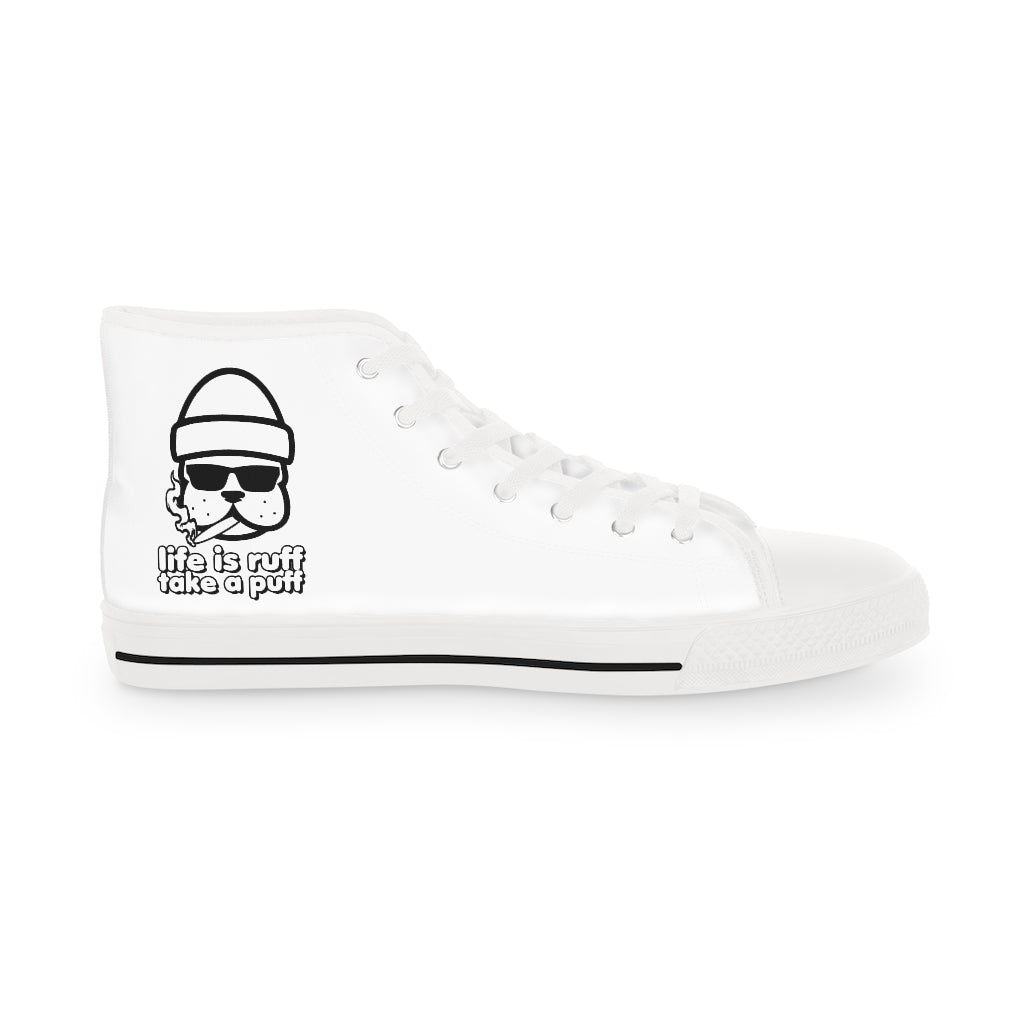 Life Is Ruff [White] - Men's High Top Sneakers