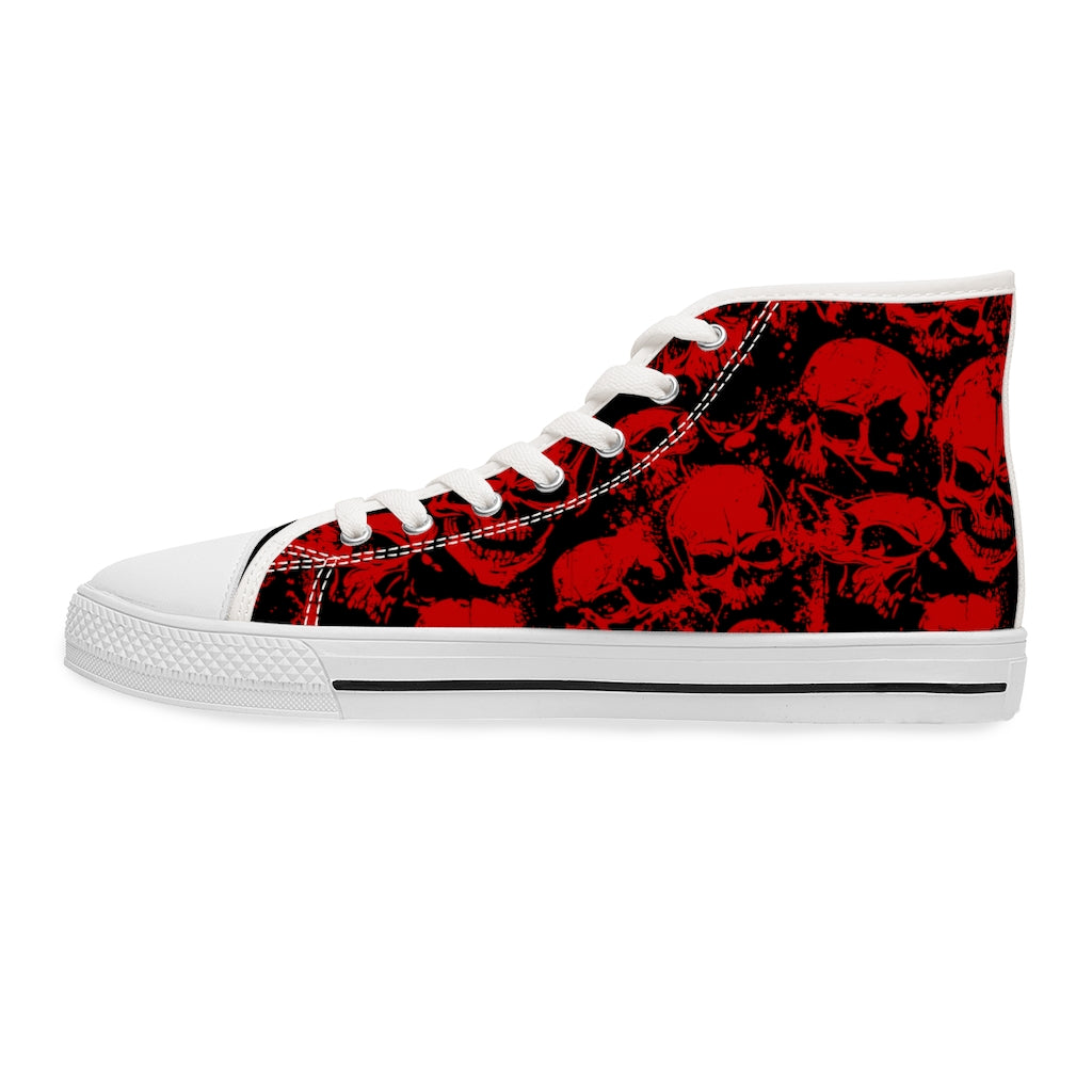 Skulls [Black] - Women's High Top Sneakers