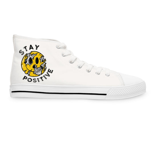 Stay Positive [White] - Women's High Top Sneakers