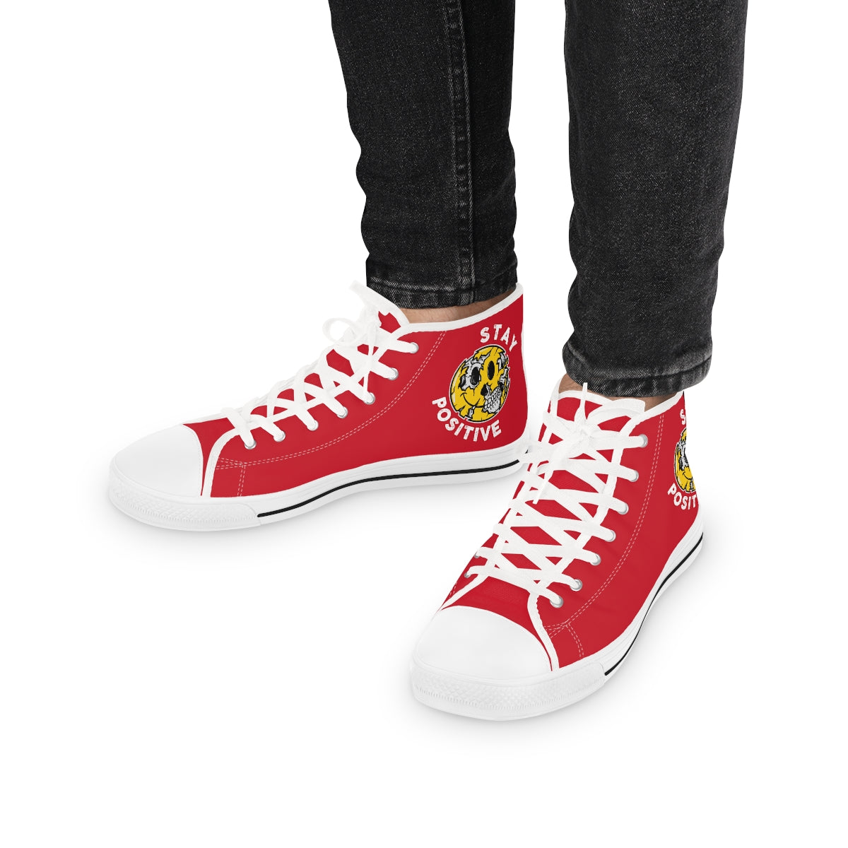 Stay Positive [Red] - Men's High Top Sneakers