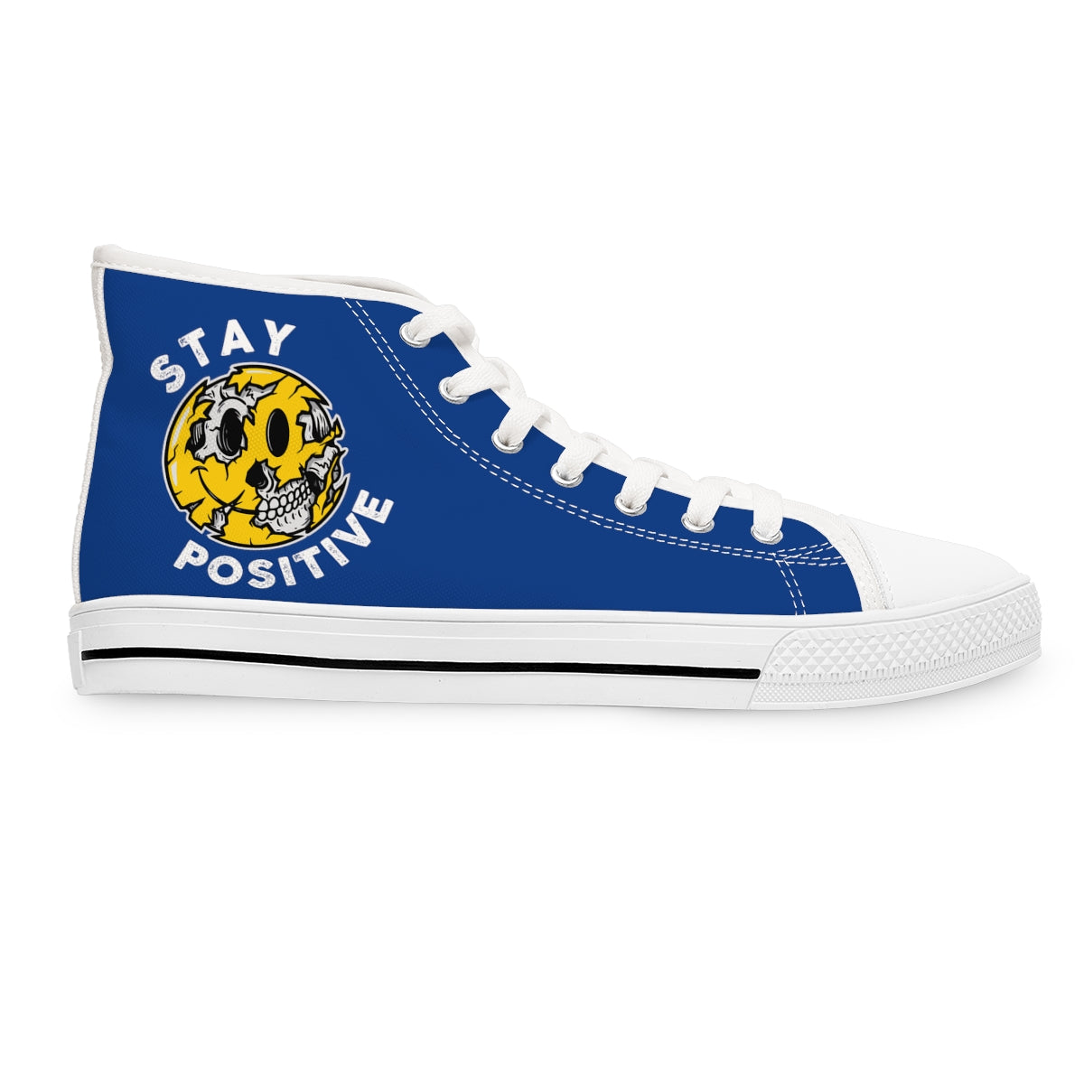 Stay Positive [Blue] - Women's High Top Sneakers