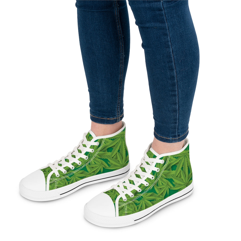 Weed [Green] - Women's High Top Sneakers