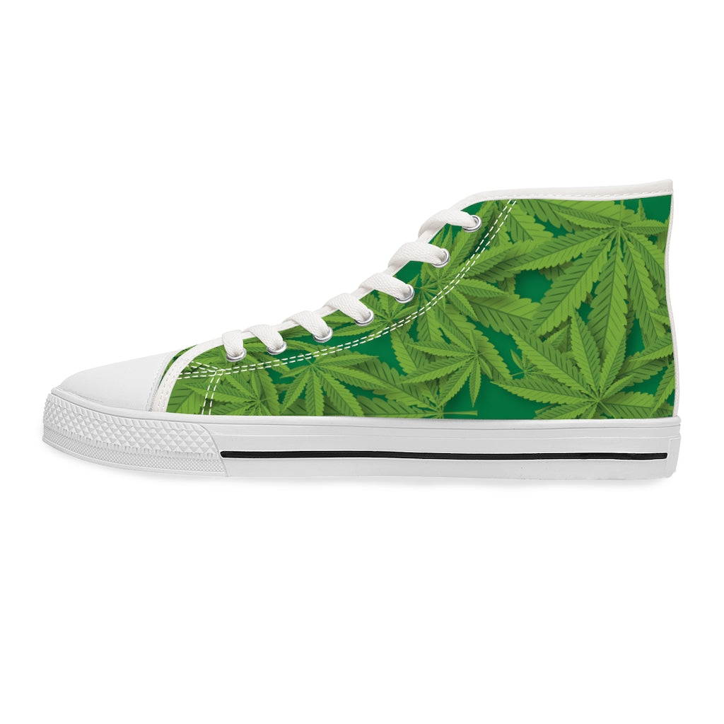 Weed [Green] - Women's High Top Sneakers