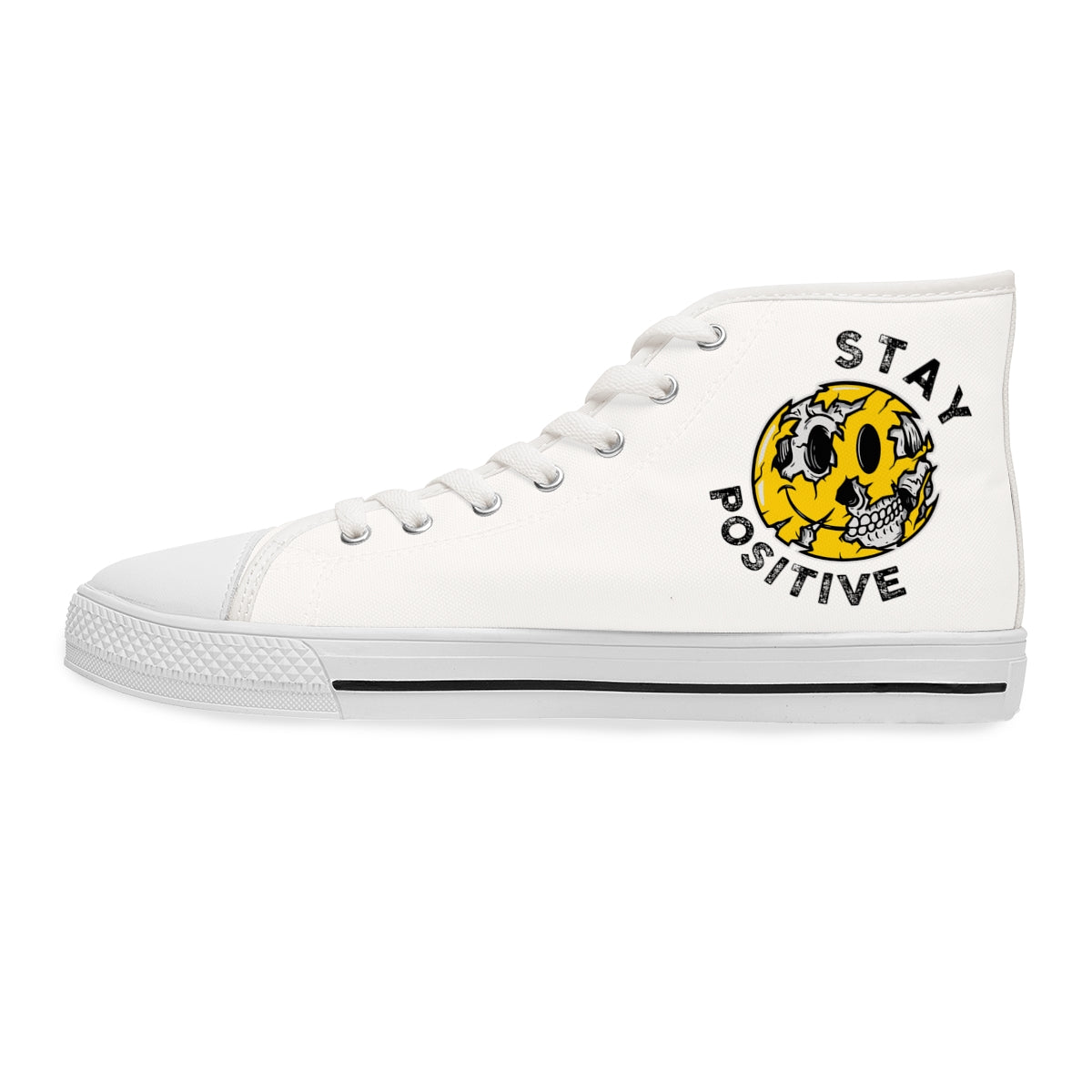 Stay Positive [White] - Women's High Top Sneakers