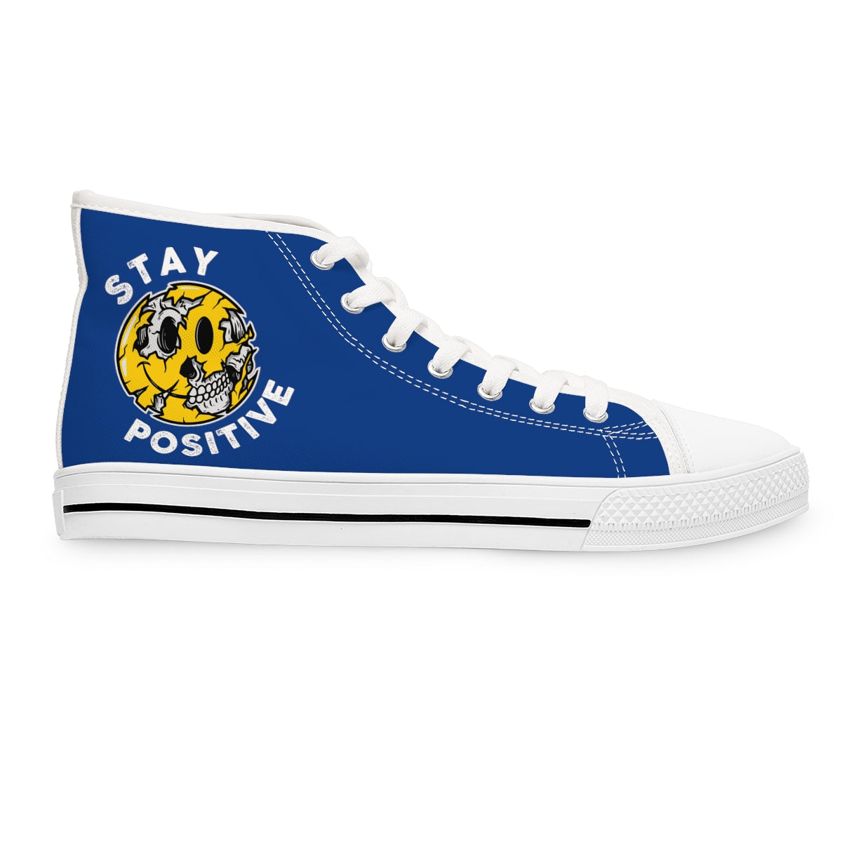 Stay Positive [Blue] - Women's High Top Sneakers