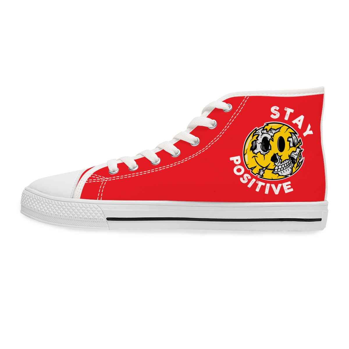 Stay Positive [Red] - Women's High Top Sneakers