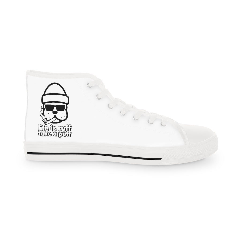 Life Is Ruff [White] - Men's High Top Sneakers