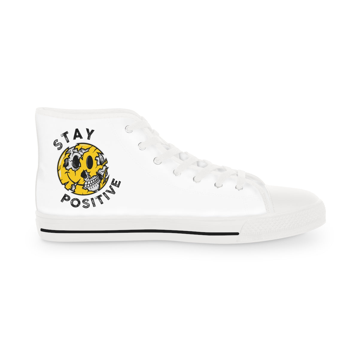 Stay Positive [White] - Men's High Top Sneakers
