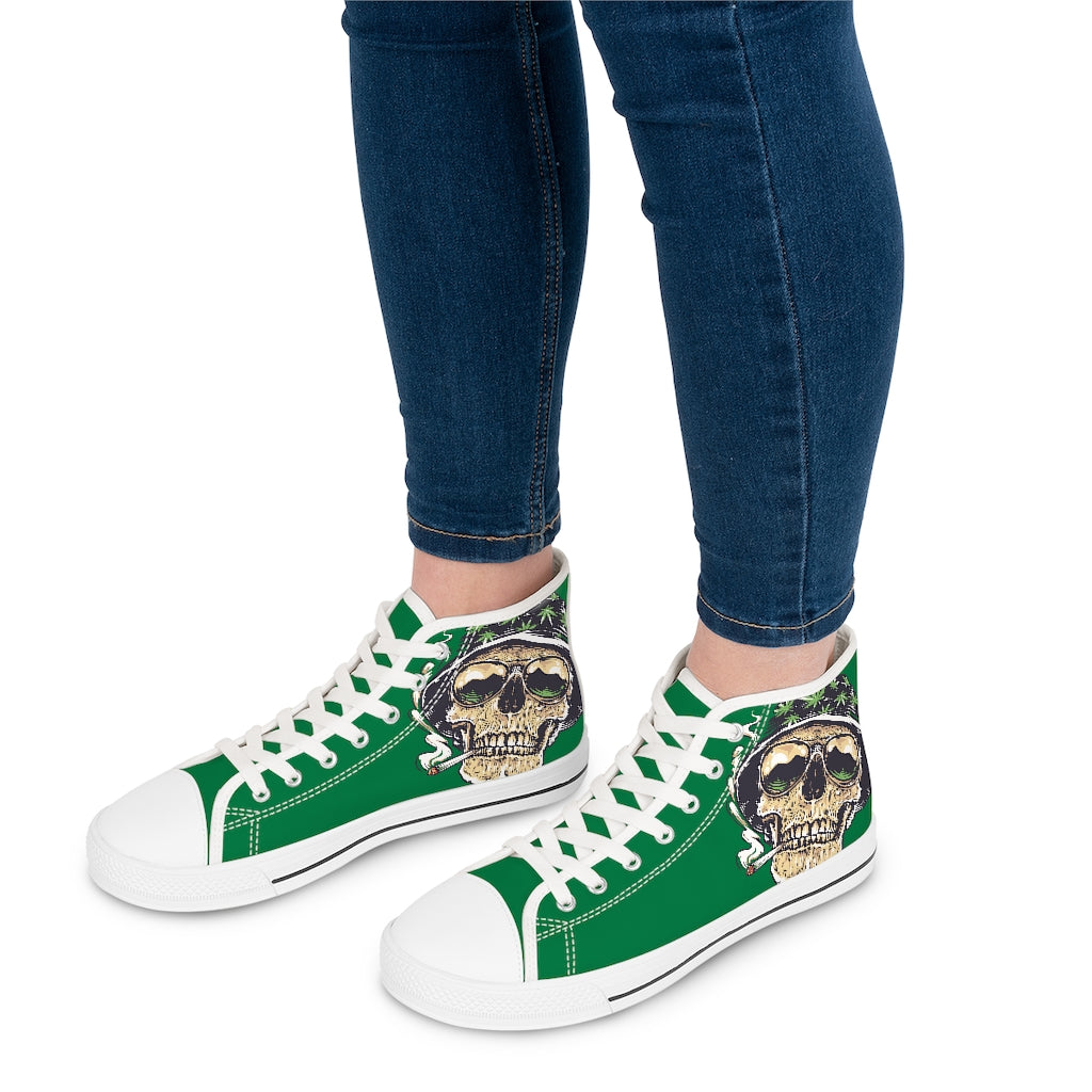 Sweet Leaf [Green] - Women's High Top Sneakers