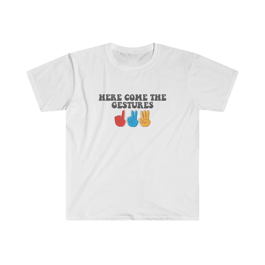 Here come the gestures, 1, 2, 3.