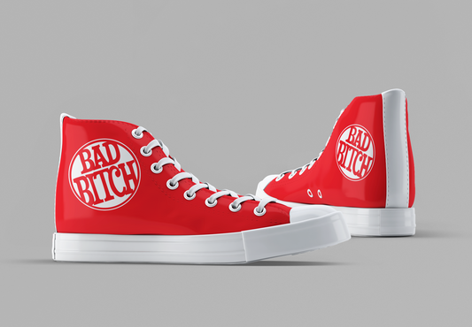Bad Bitch [Red] - Women's High Top Sneakers