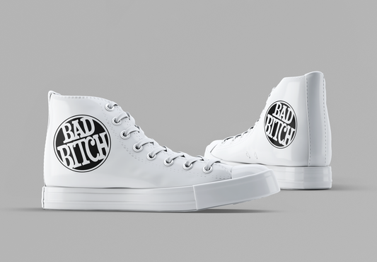Bad Bitch [White] - Women's High Top Sneakers